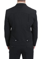 Men's Black Western Suit 2-Piece - Cowboy Suit with Western Yoke & Pearl Snaps