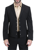 Men's Black Western Suit 2-Piece - Cowboy Suit with Western Yoke & Pearl Snaps