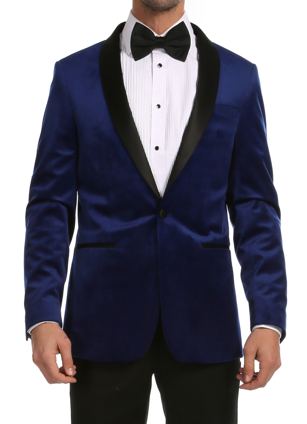 Ferrecci Men's Indigo Velvet Tuxedo Jacket – Slim Fit Shawl Lapel Dinner Jacket