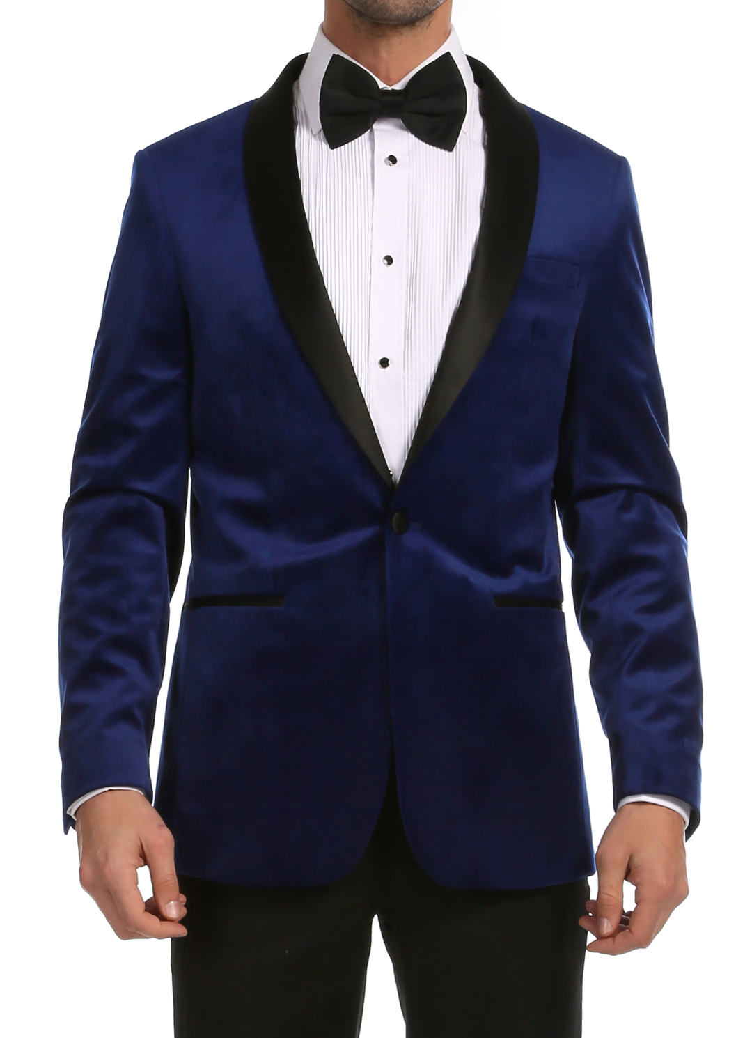 Ferrecci Men's Indigo Velvet Tuxedo Jacket – Slim Fit Shawl Lapel Dinner Jacket
