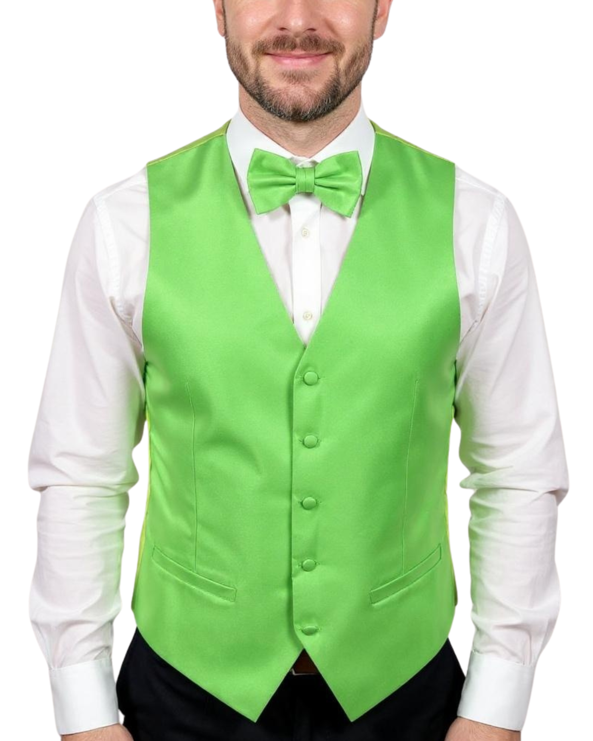 Ferrecci Mens PV450 - Lime with Lime Back Adjustable Textured Vest Set