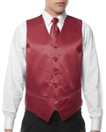 Ferrecci Mens PV600 - Burgundy with Black Back Adjustable Vest Set