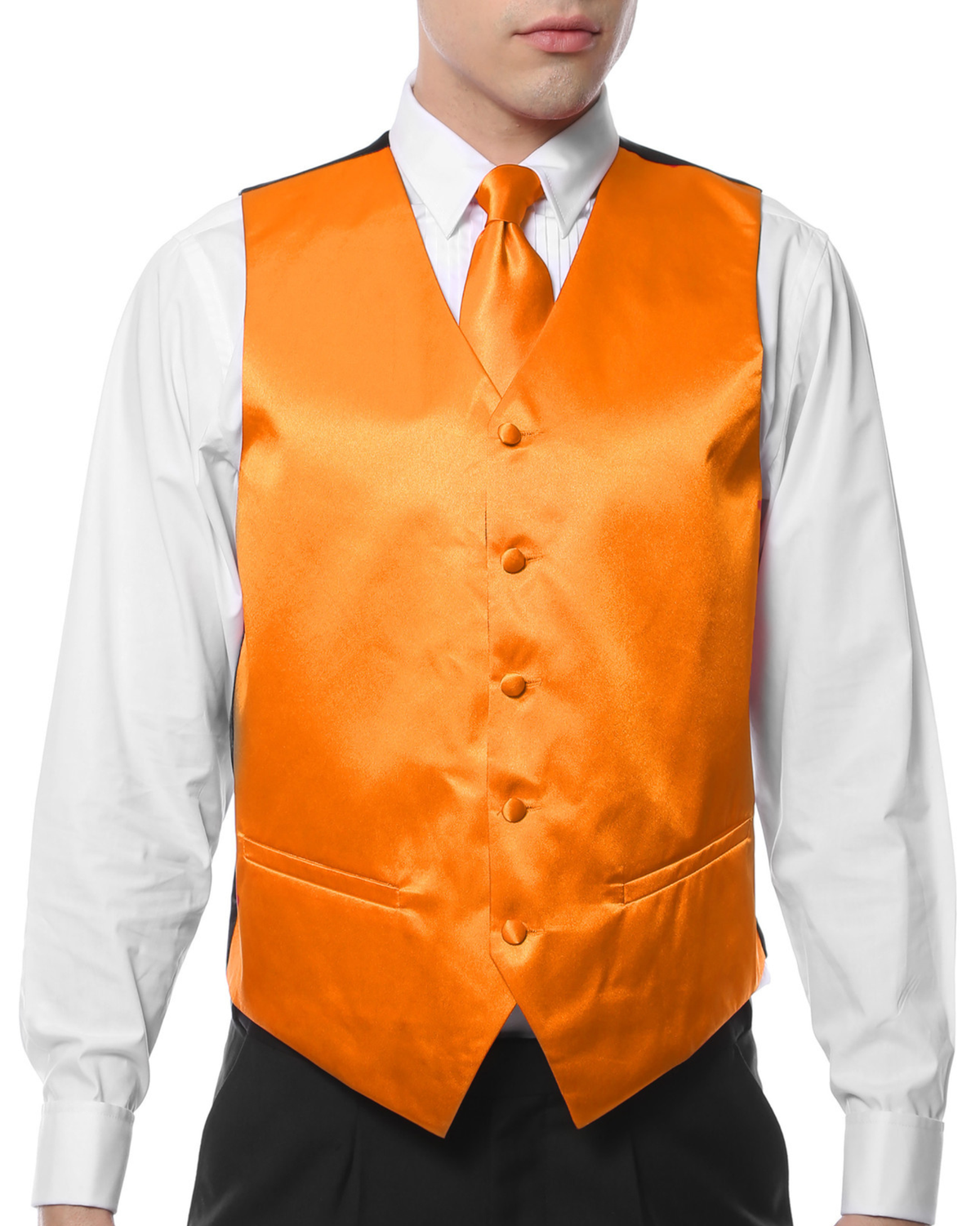 Ferrecci Mens PV600 - Mango with White Back Adjustable Vest Set