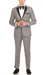 Bronson Grey Slim Fit Notch Lapel Tuxedo