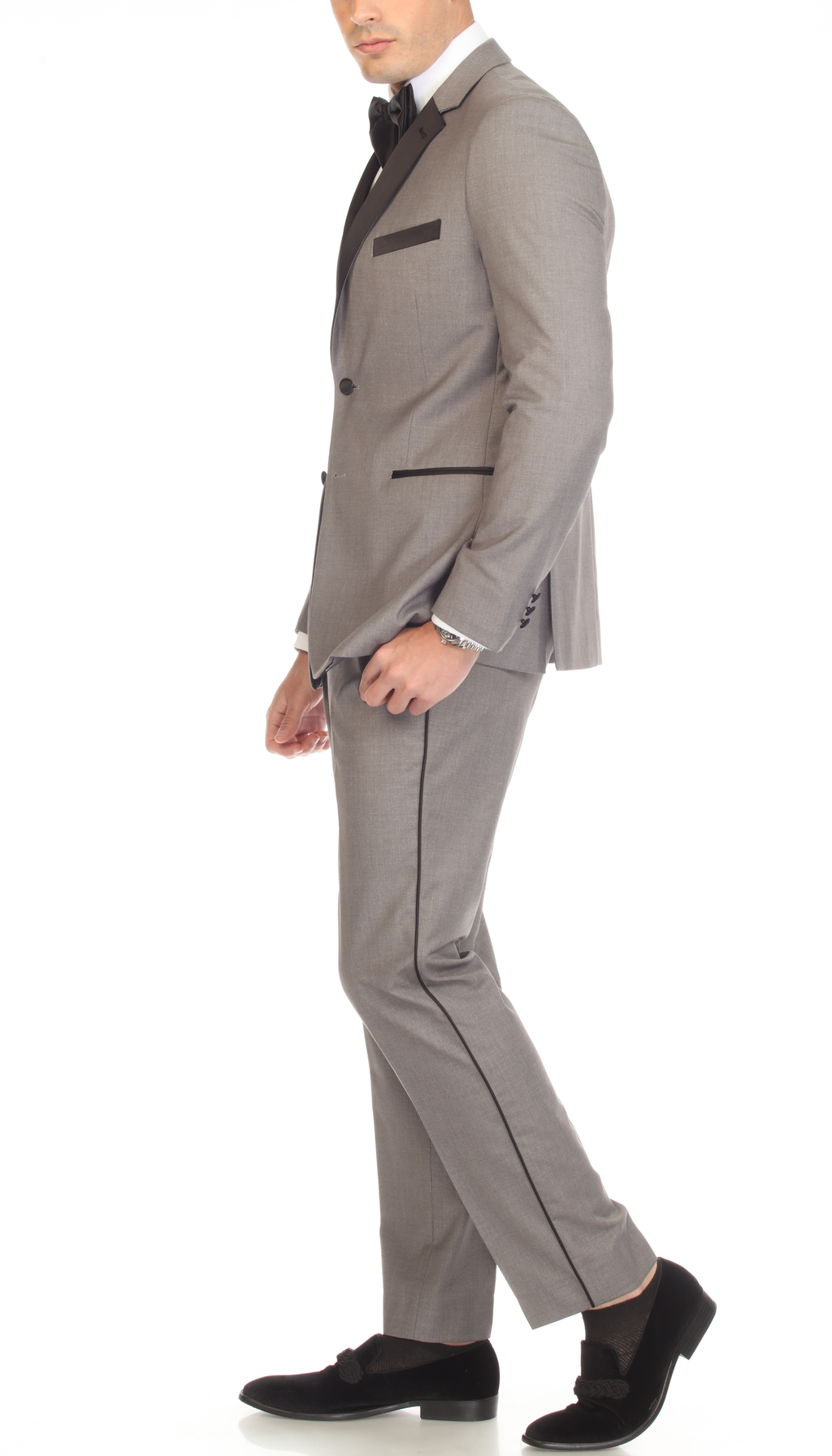 Bronson Grey Slim Fit Notch Lapel Tuxedo