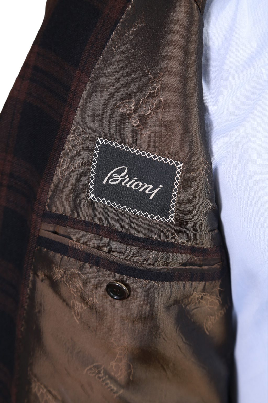 Brioni Plaid Double Breasted Wool Sport Jacket
