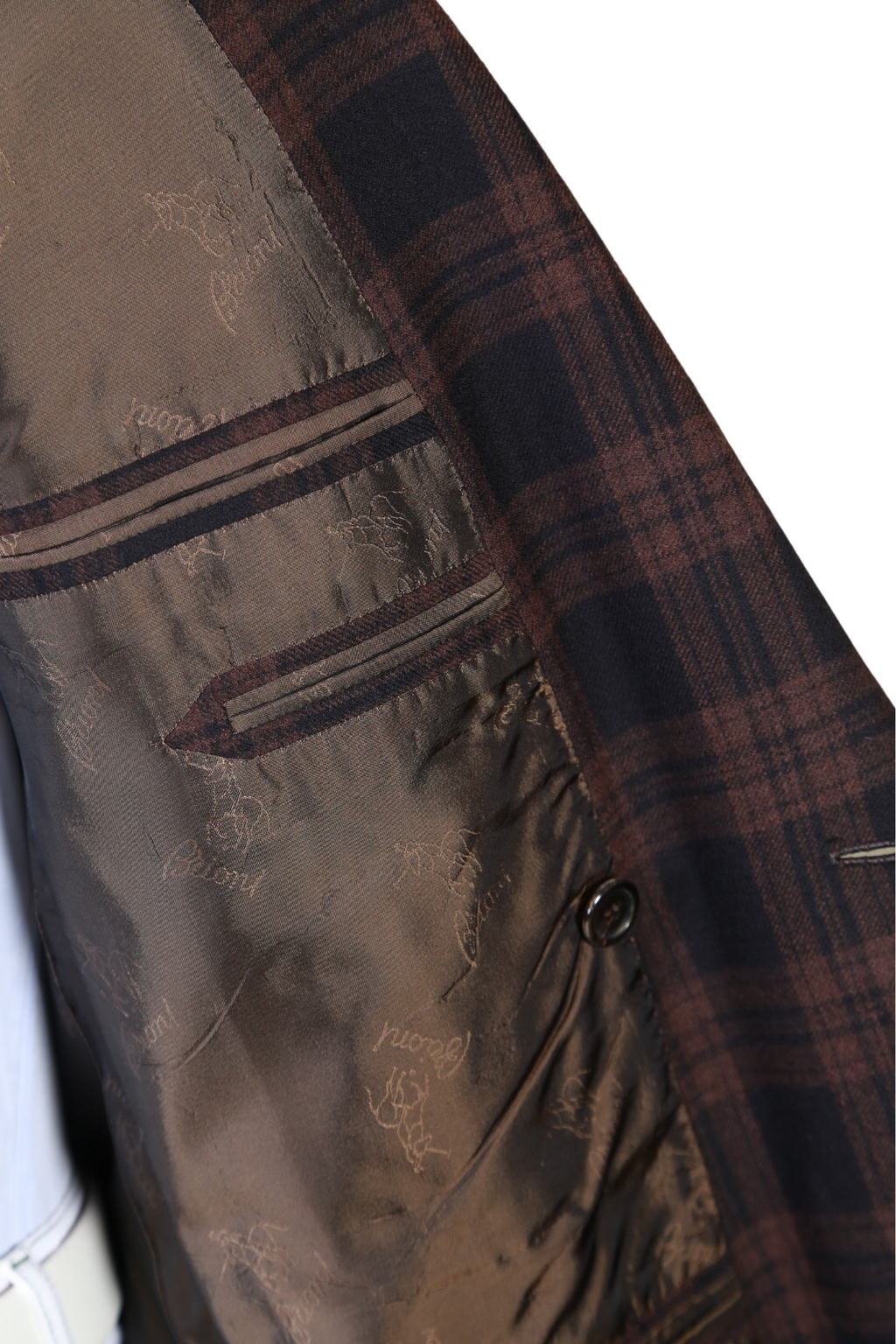 Brioni Plaid Double Breasted Wool Sport Jacket