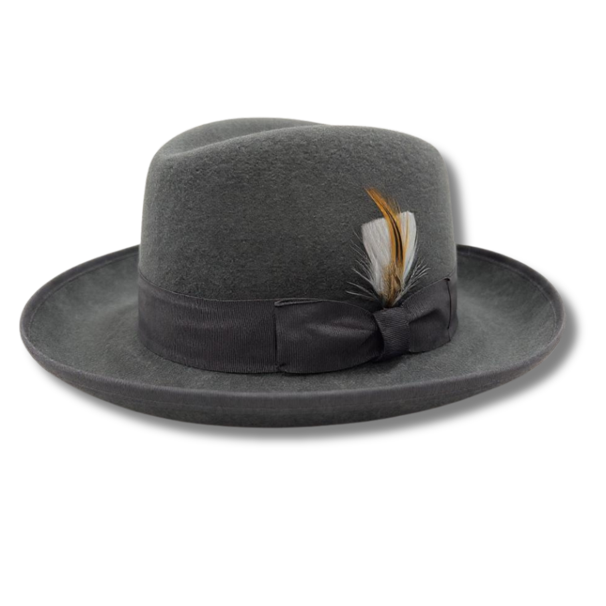Ferrecci Charcoal Wool Felt Homburg Godfather Hat