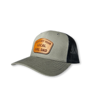 Support Your Local Girl Dad Leather Patch Hat (Military Green/Black Mesh) - CLML