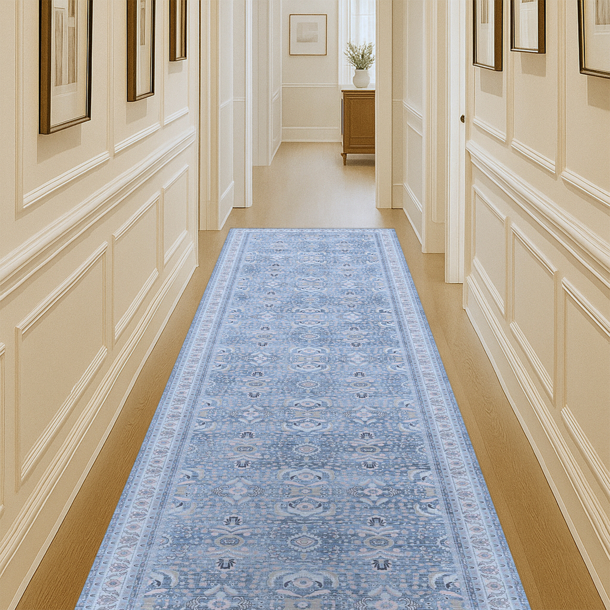 Jayla Modern Turkish Floral Cream Blue Rug