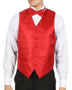 Ferrecci Mens PV150 - Red with Red Back Adjustable Vest Set