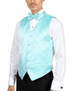 Ferrecci Mens PV50-6 Turquoise with Turquoise Back Vest Set