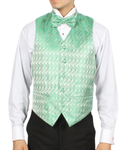 Ferrecci Mens PV150 - Emerald Green with Black Back Adjustable Vest Set