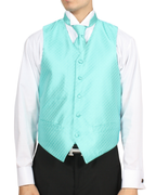 Ferrecci Mens PV300 - Aqua with Black Back Adjustable Diamond Vest Set
