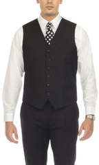 Men's Black Vest - Solo Adjustable Suit Vest & Waistcoat for Wedding, Groomsmen & Prom, Sizes 36-52 | Ferrecci