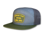 6 Panel Support Your Local Girl Dad PVC Hat - Tri Color (Olive & Heather Grey)