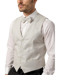 Ferrecci Mens PV400 - White Striped with White Back Adjustable Vest Set