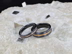 VENICE Black Ceramic Wedding Band with Rose Gold Groove - 4mm - 10mm