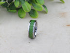 VERMONT Tungsten Wedding Band With Emerald Green Carbon Fiber Inlay - 8mm