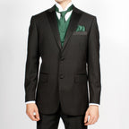 Ferrecci Mens PV300 - Dark Green with Black Back Adjustable Diamond Vest Set