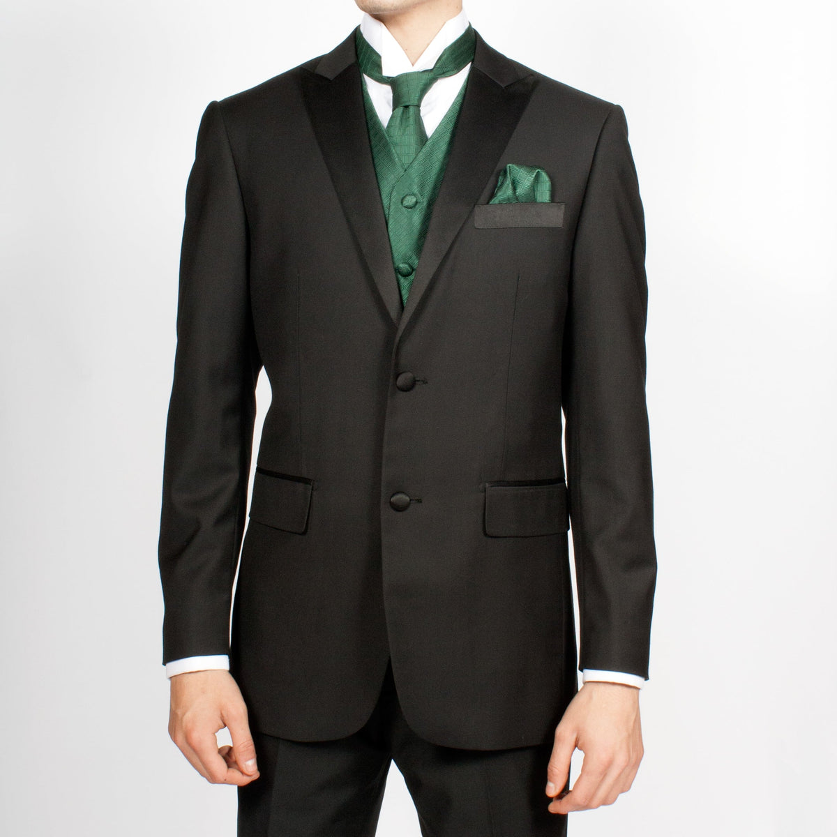 Ferrecci Mens PV300 - Dark Green with Black Back Adjustable Diamond Vest Set