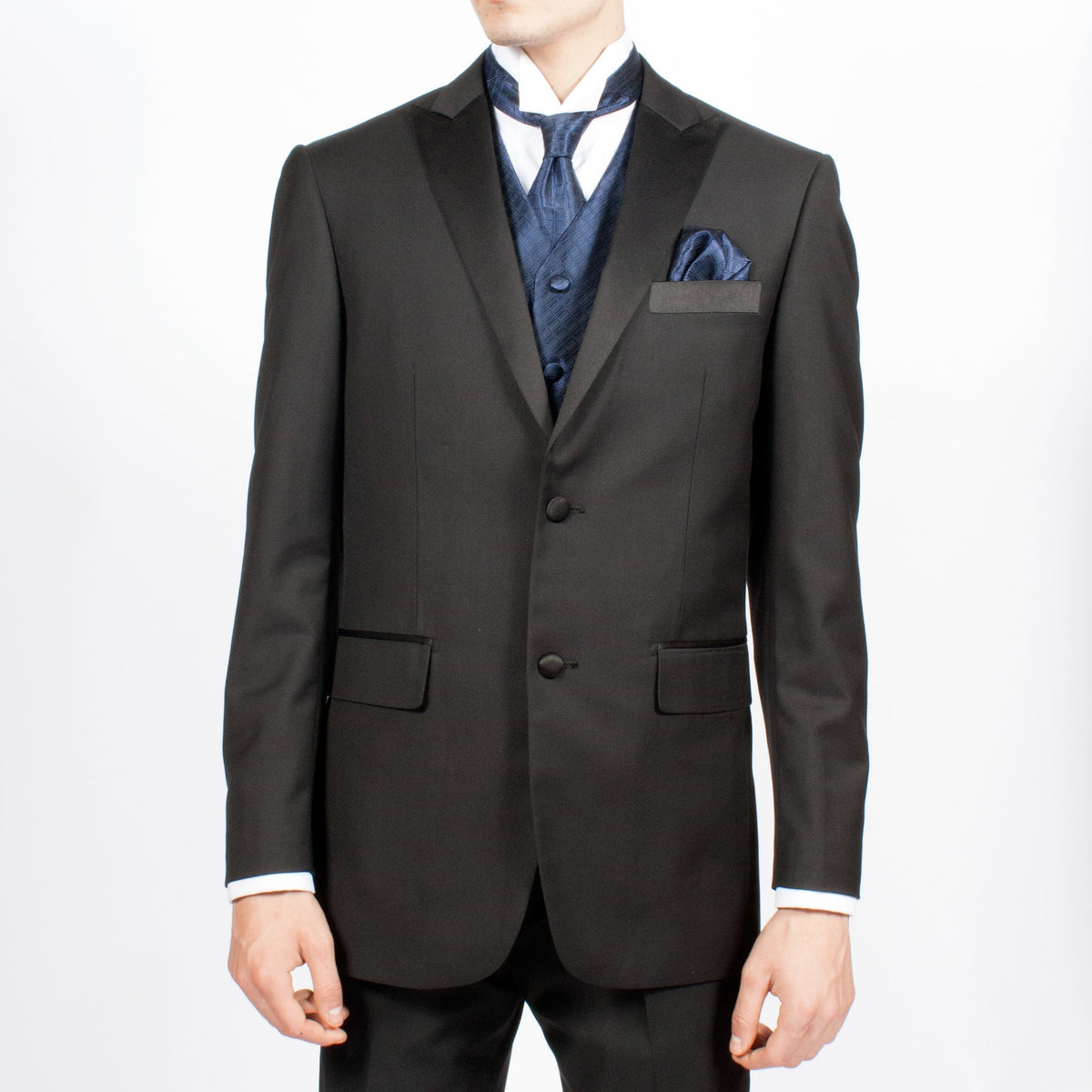 Ferrecci Mens PV300 - Navy with Black Back Adjustable Diamond Vest Set