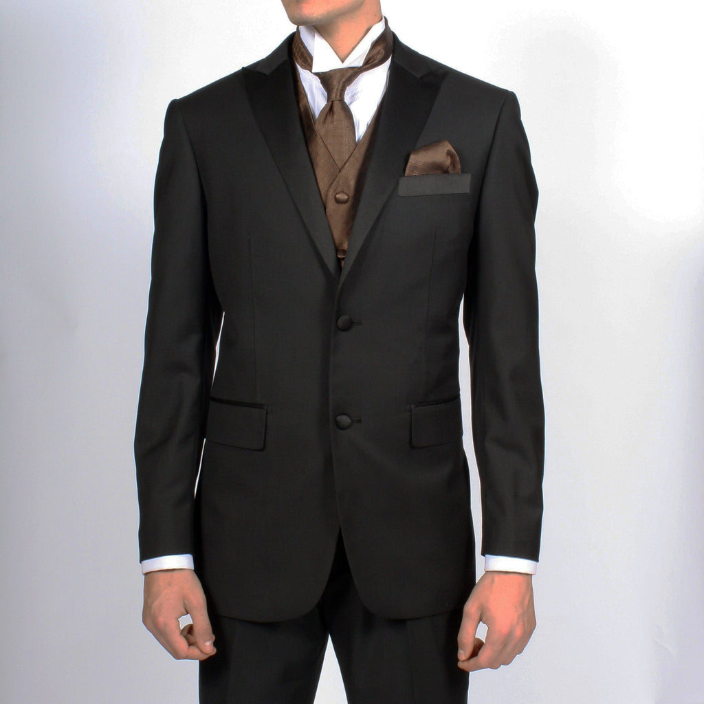 Ferrecci Mens PV300 - Brown with Black Back Adjustable Diamond Vest Set