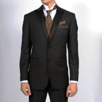 Ferrecci Mens PV300 - Brown with Black Back Adjustable Diamond Vest Set