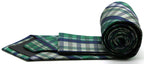 Mens Dads Classic Green Striped Pattern Business Casual Necktie & Hanky Set VO-2