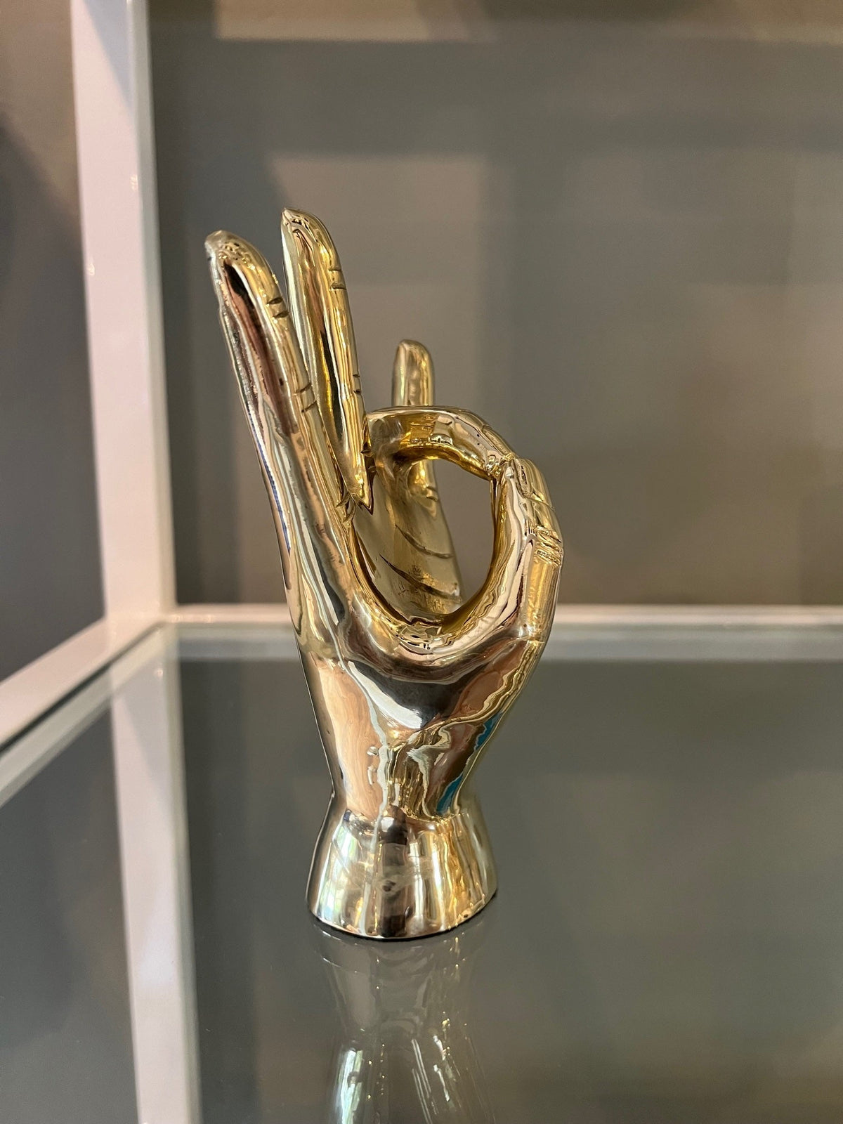 V. O. L. Hand Sign Sculpture in Brass