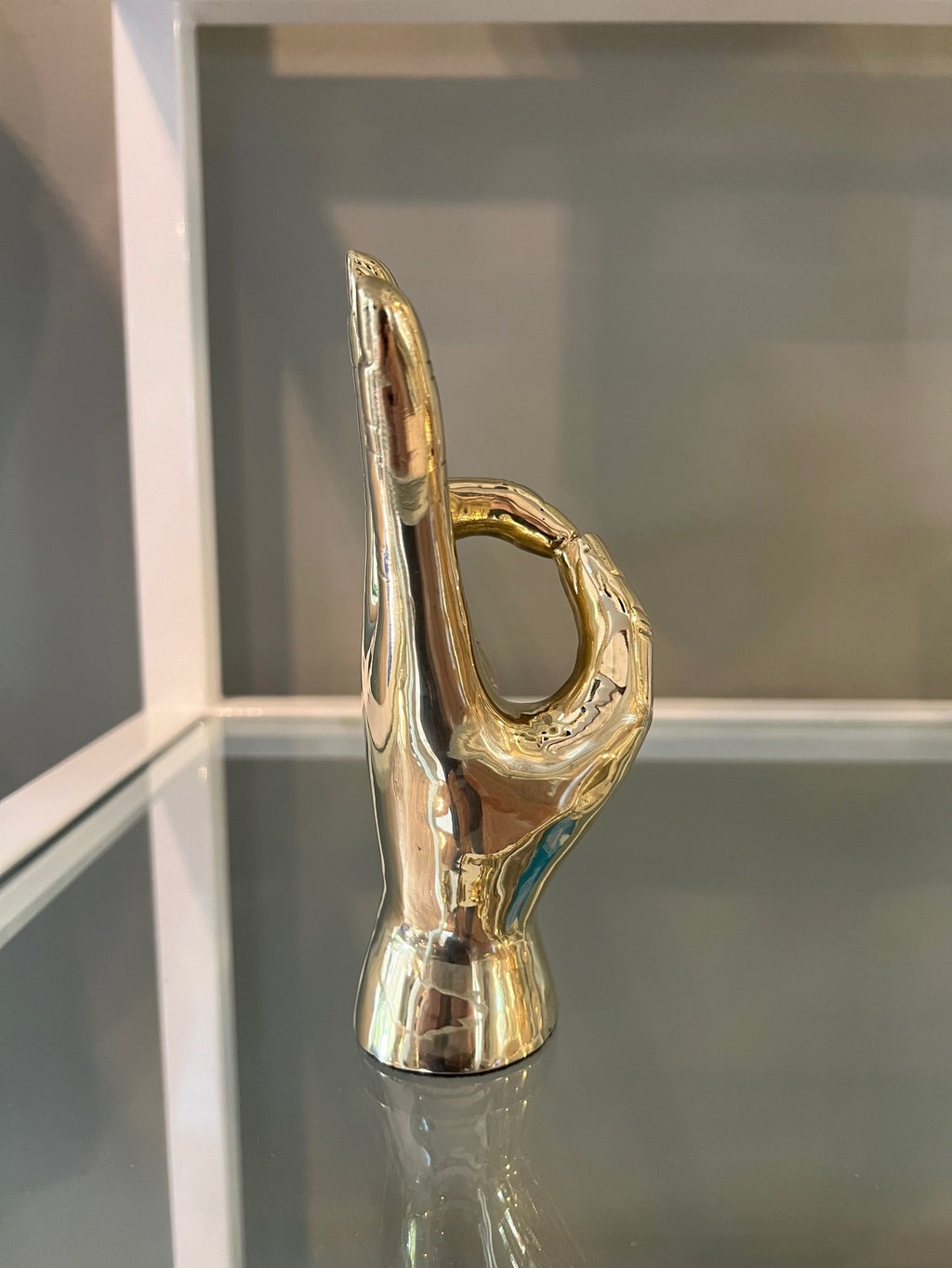 V. O. L. Hand Sign Sculpture in Brass