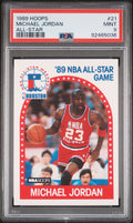Graded 1989 Hoops Michael Jordan #21 All Star Basketball Card PSA 9 Mint