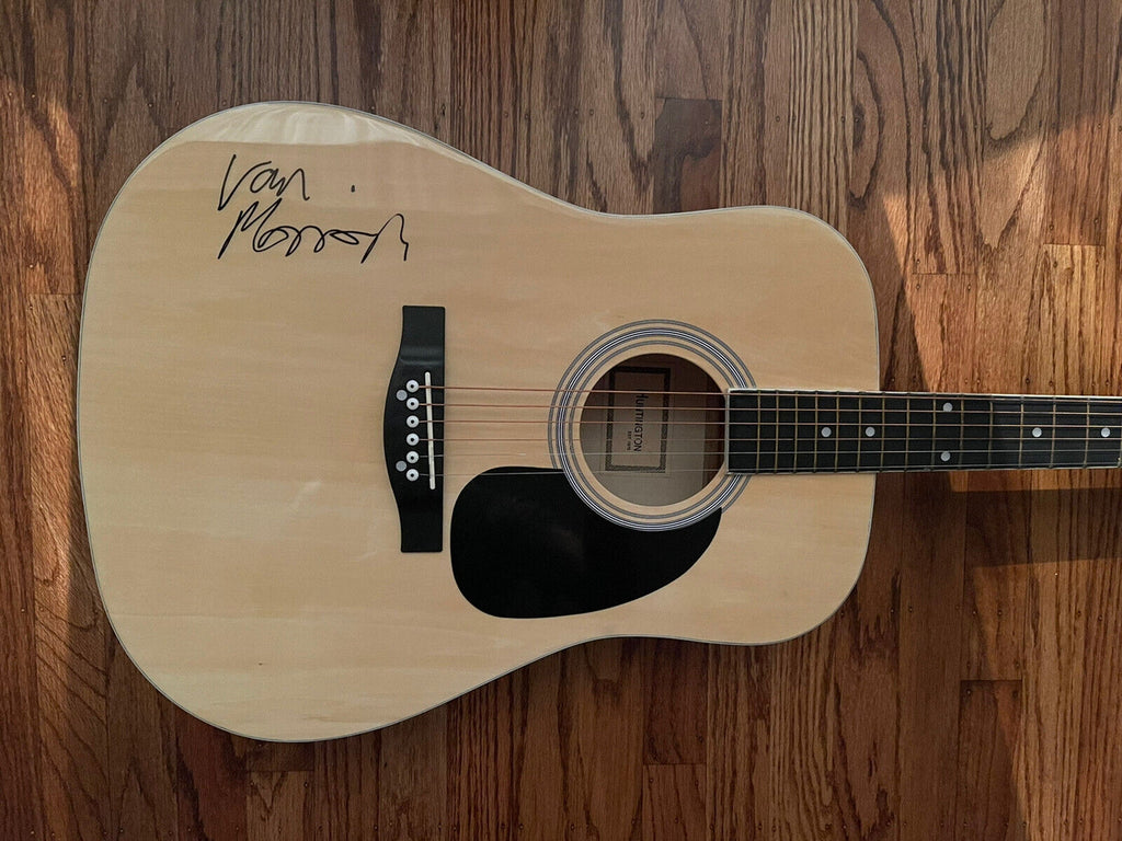 Van Morrison Signed Huntington Acoustic Guitar BAS