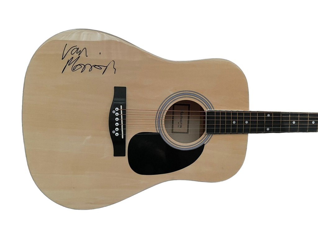 Van Morrison Signed Huntington Acoustic Guitar BAS
