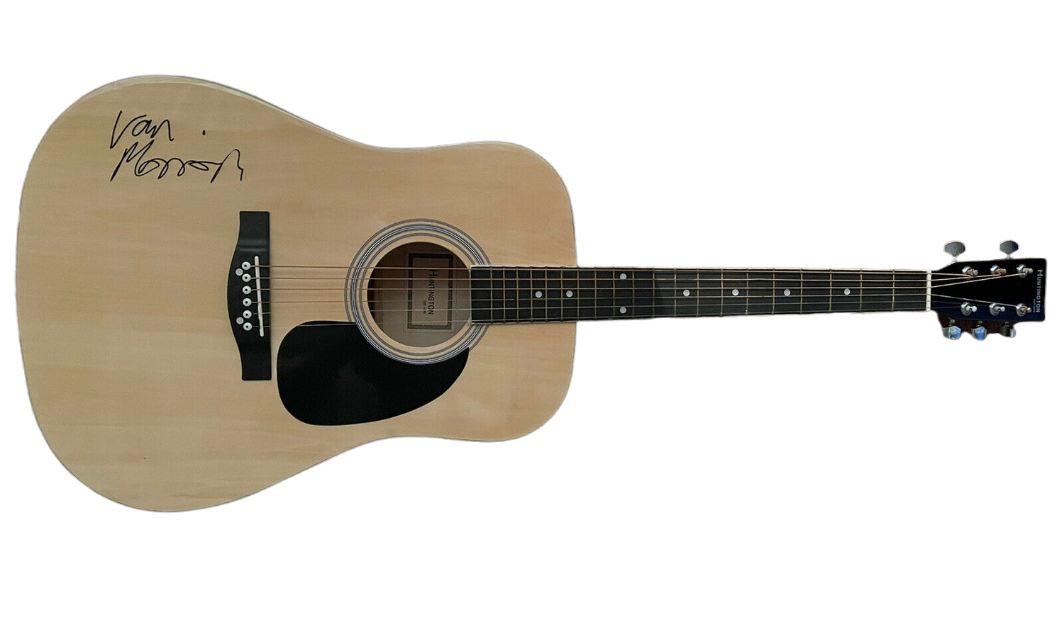 Van Morrison Signed Huntington Acoustic Guitar BAS