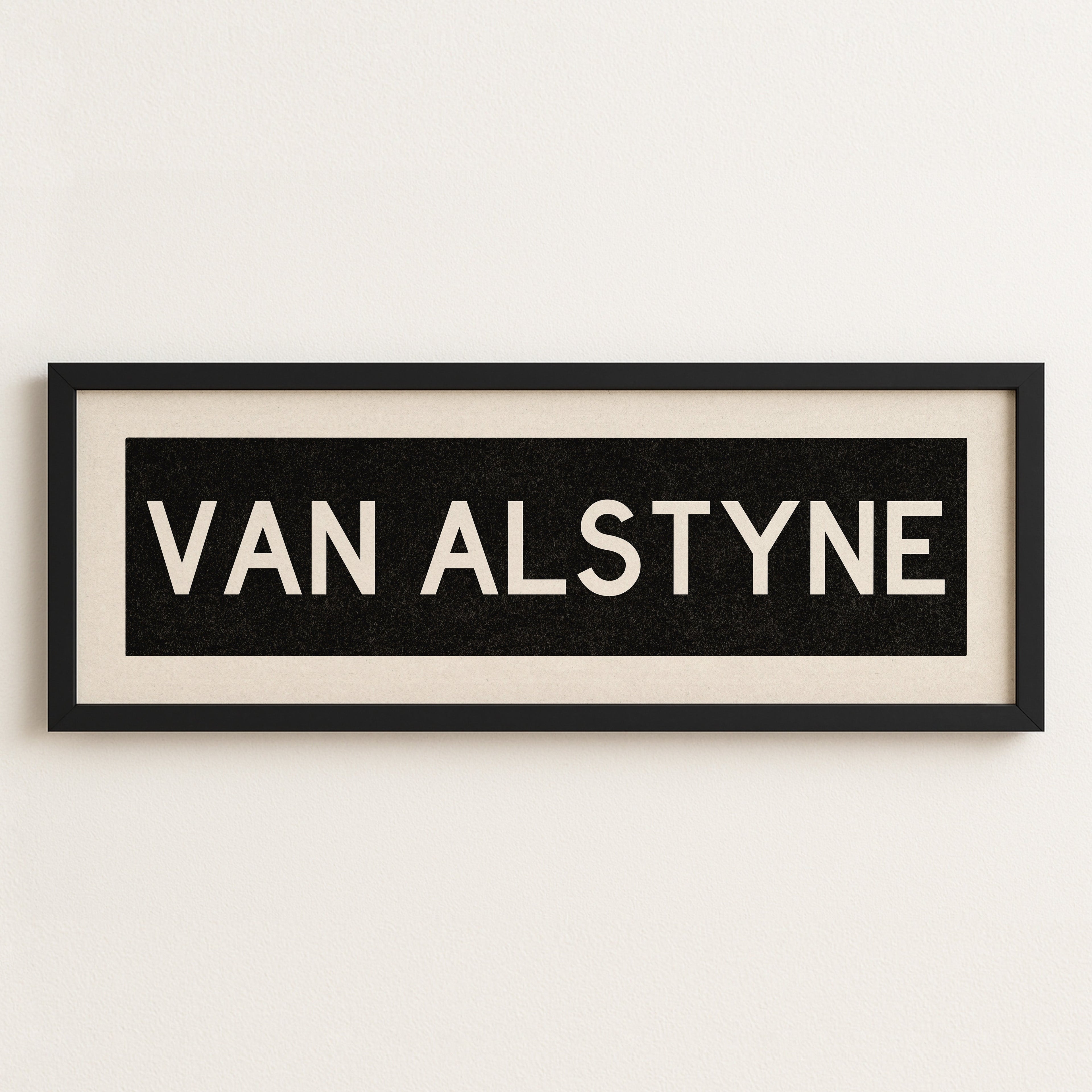 Framed Van Alstyne Bus Scroll Sign