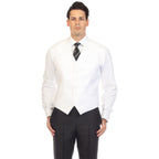 Men's White Vest - Solo Adjustable Suit Vest & Waistcoat for Wedding, Groomsmen & Prom, Sizes 36-52 | Ferrecci
