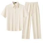 Vista Set – Waffle Textured Shirt & Pant TAUPE