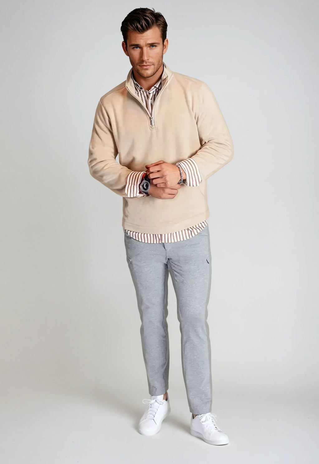 Voey Quarter Zip Sweatshirt - Camel