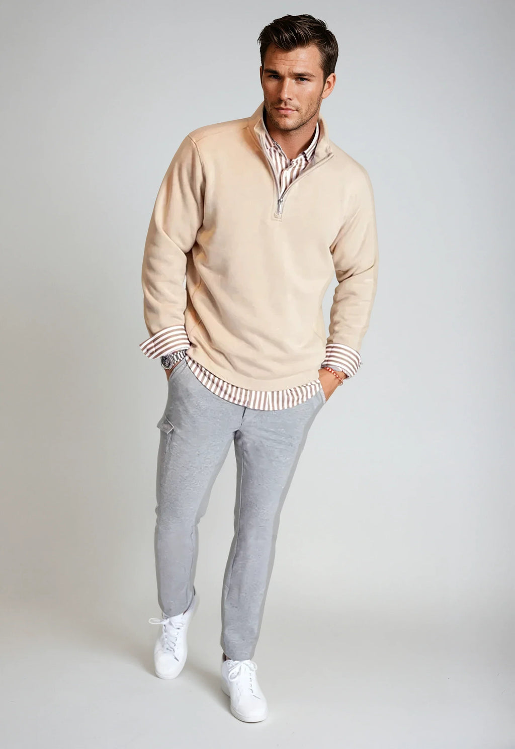 Voey Quarter Zip Sweatshirt - Camel