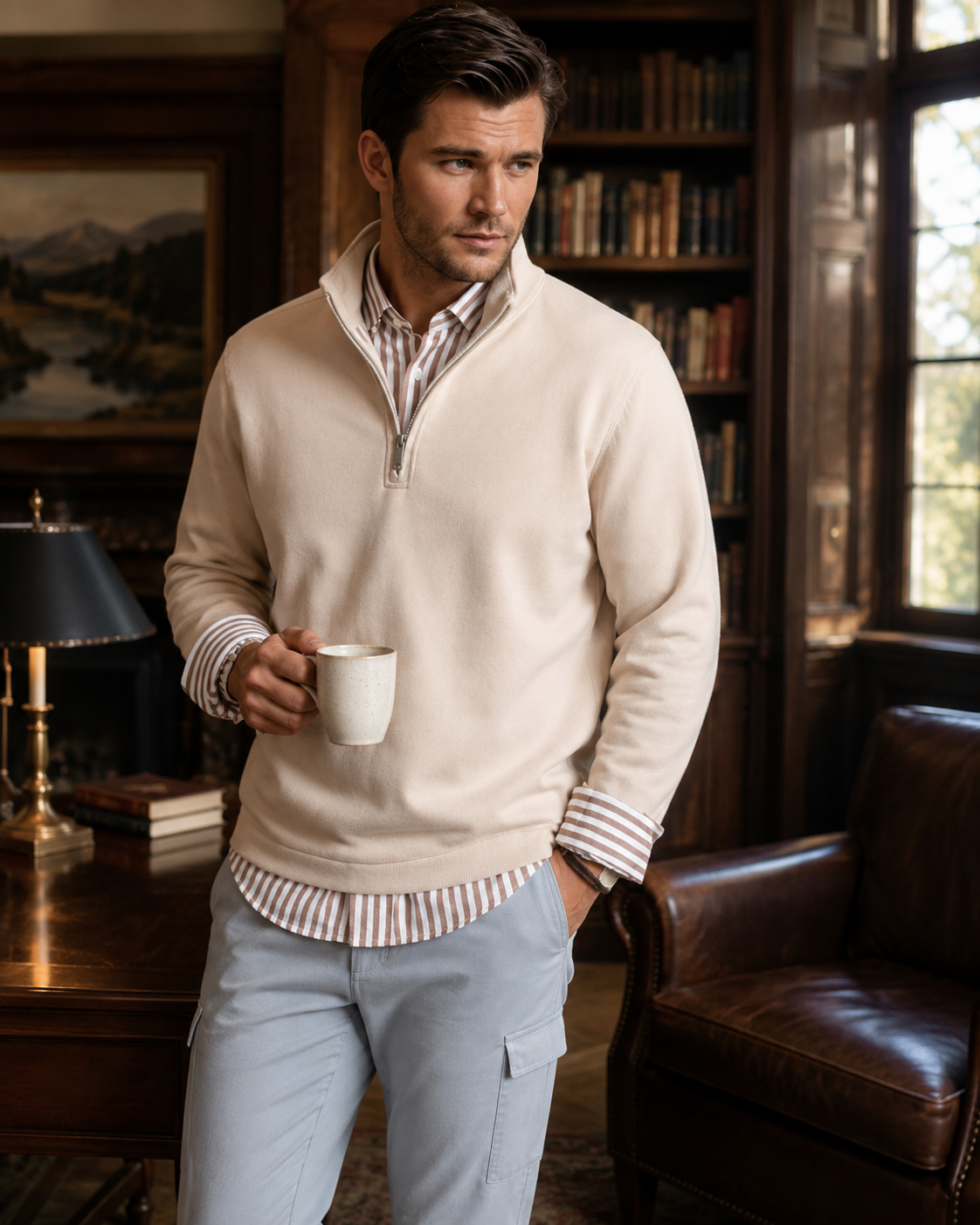 Voey Quarter Zip Sweatshirt - Camel