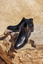 TOTO - W0370 - 2.6 Inches Taller (Black) - Soft Supple Genuine Leather Mid-Top Ankle Zipper Boot