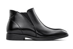 TOTO - W0370 - 2.6 Inches Taller (Black) - Soft Supple Genuine Leather Mid-Top Ankle Zipper Boot
