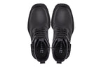 TOTO - W0661 - 3.2 Inches Taller (Black) - Chunky Sole Biker Style High Top Zipper Boot