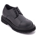 TOTO - W0983 - 3.3 Inches Taller (Black Patent Leather) - Low Top Chunky Sole Cap-Toe Casual Derbies