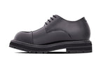 TOTO - W0983 - 3.3 Inches Taller (Black Patent Leather) - Low Top Chunky Sole Cap-Toe Casual Derbies