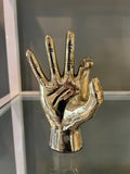 W. C. or Wildcat Hand Sign Sculpture in Brass