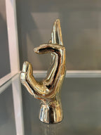 W. C. or Wildcat Hand Sign Sculpture in Brass