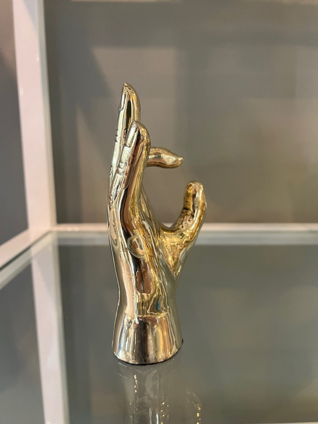 W. C. or Wildcat Hand Sign Sculpture in Brass