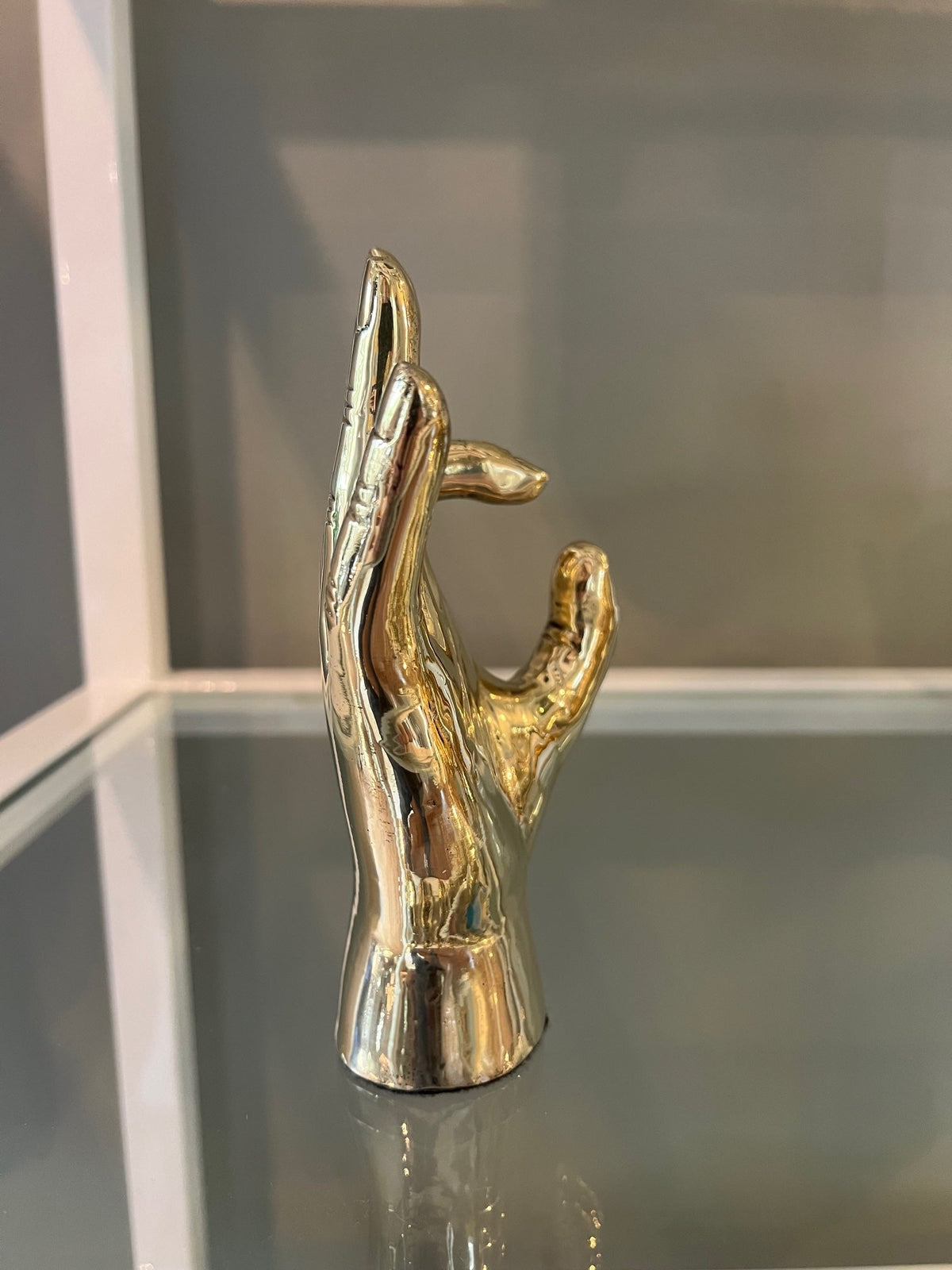 W. C. or Wildcat Hand Sign Sculpture in Brass